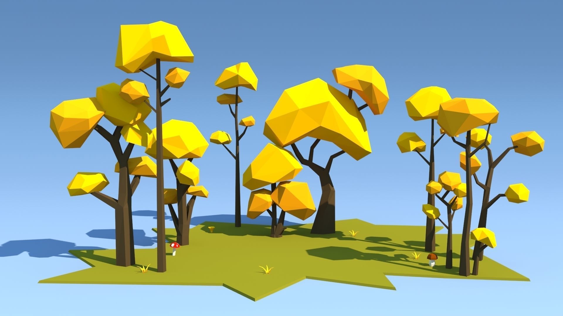 Trees Pack Low-poly 3D model_9