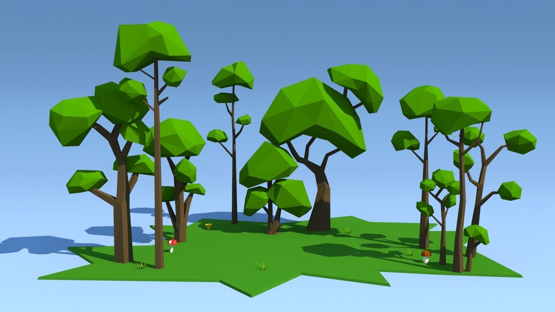 Trees Pack Low-poly 3D model_6