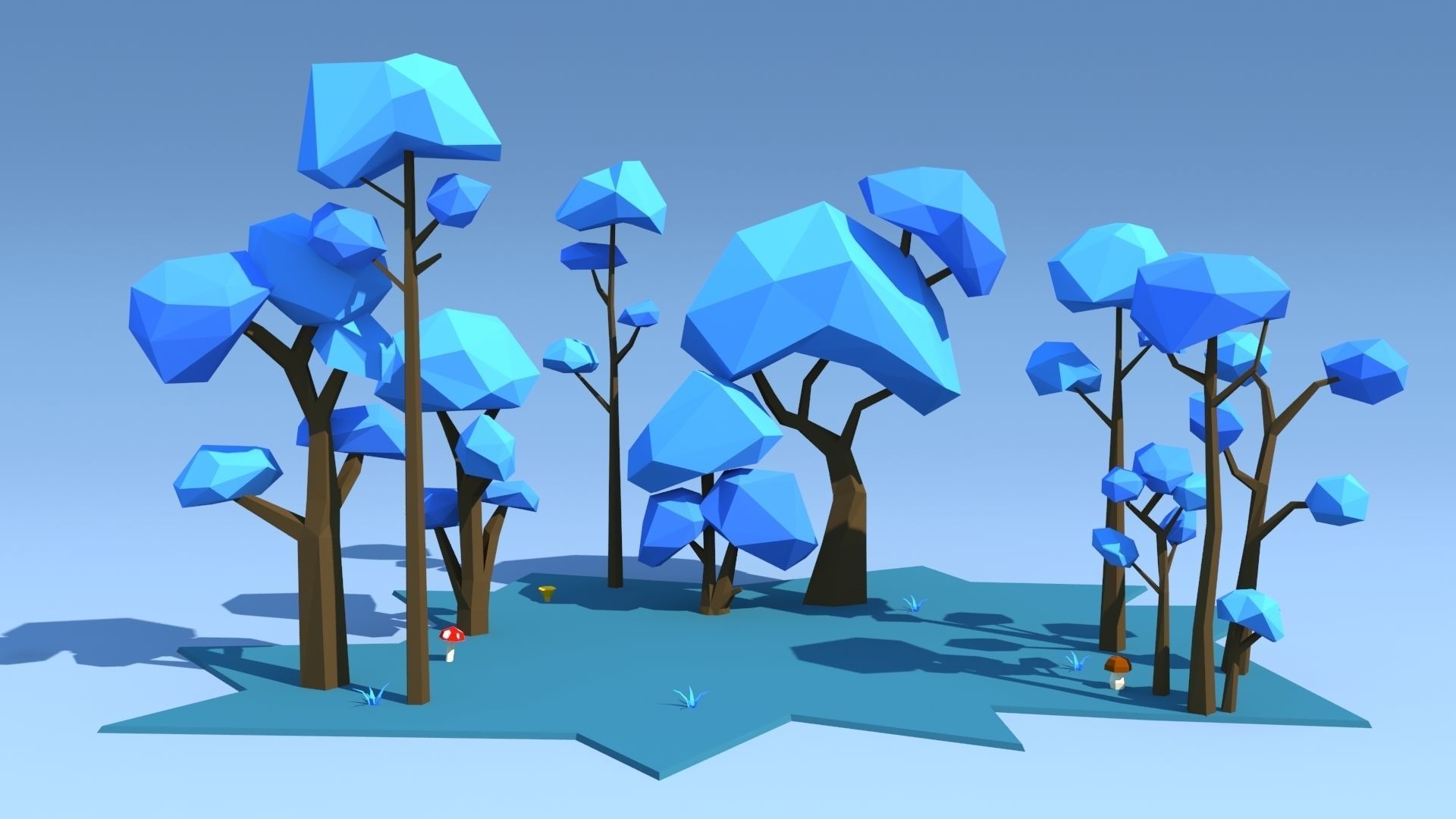 Trees Pack Low-poly 3D model_8