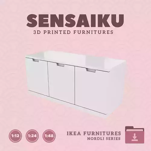 NORDLI 3-Drawer Chest V1 for Mini Dollhouse - IKEA 3D Print