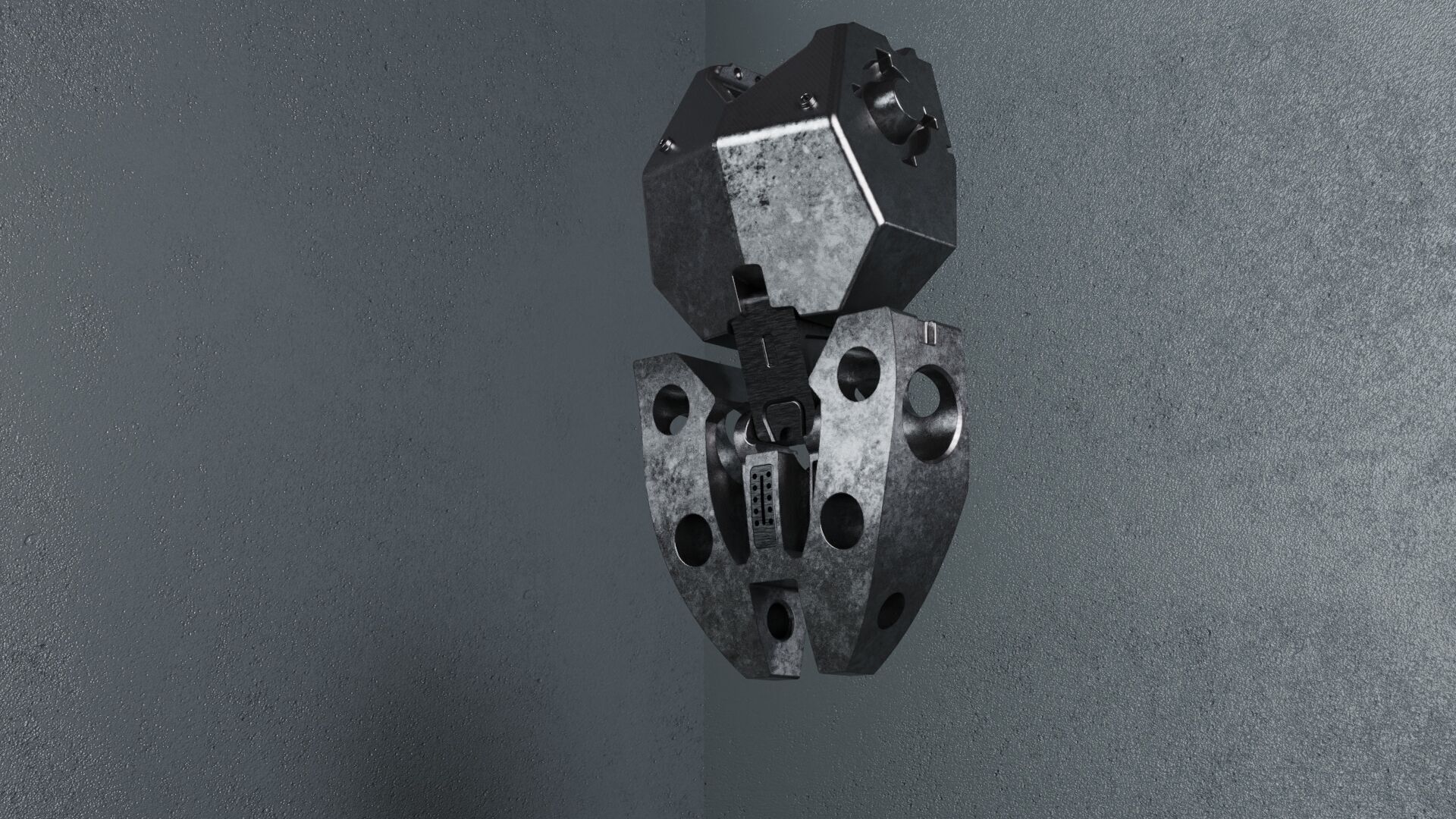 Robotic tors skeleton scifi 3D model_6