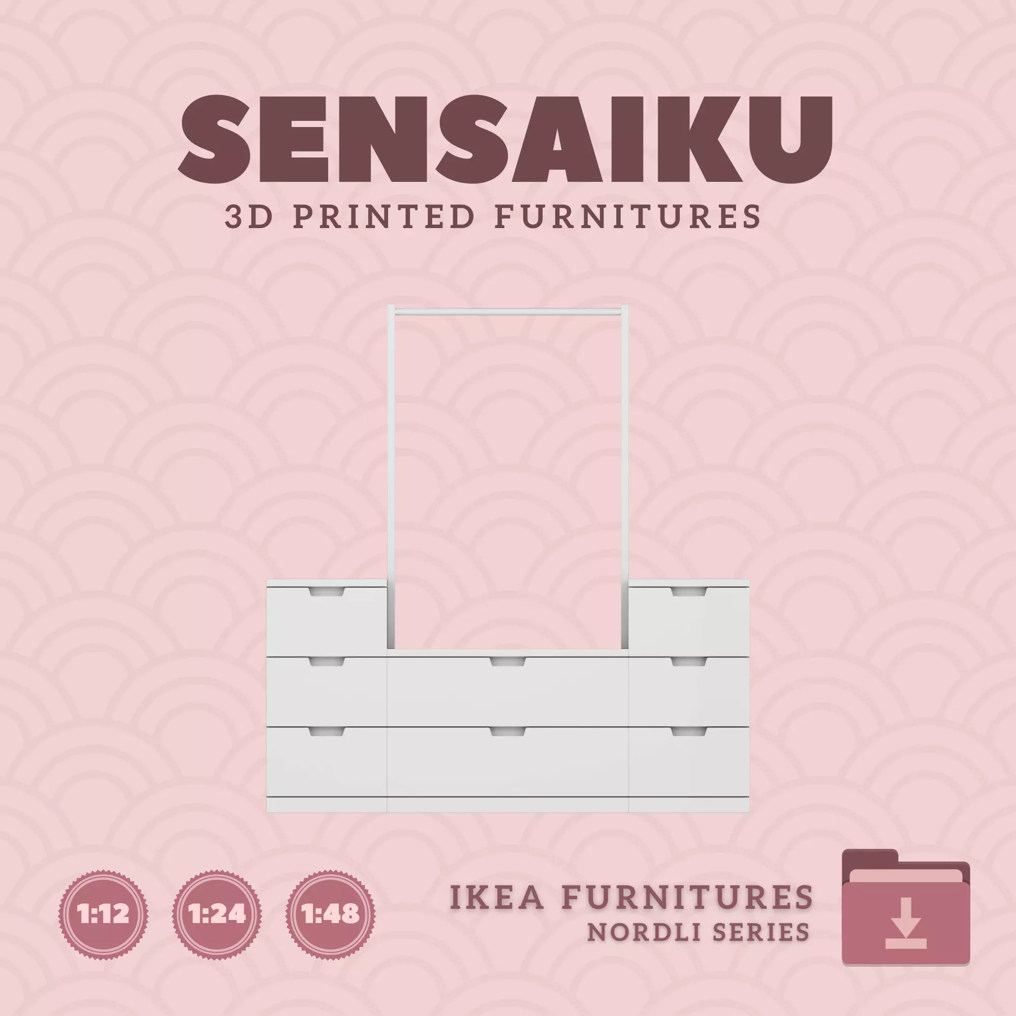 NORDLI Drawer Combination 01 for Mini Dollhouse - IKEA 3D Print 3D print model