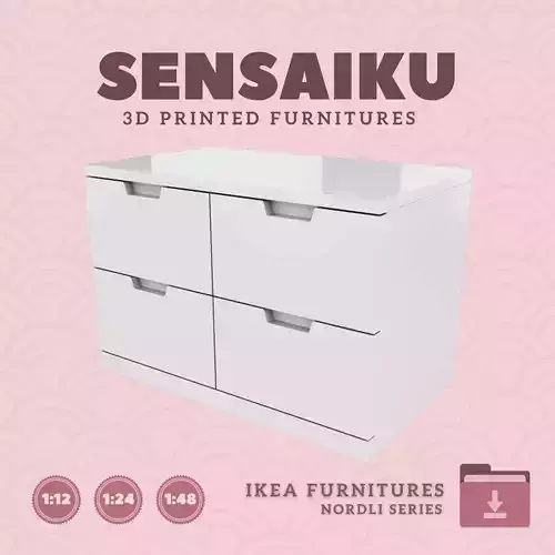 NORDLI 4-Drawer Chest V1 for Mini Dollhouse - IKEA 3D Print
