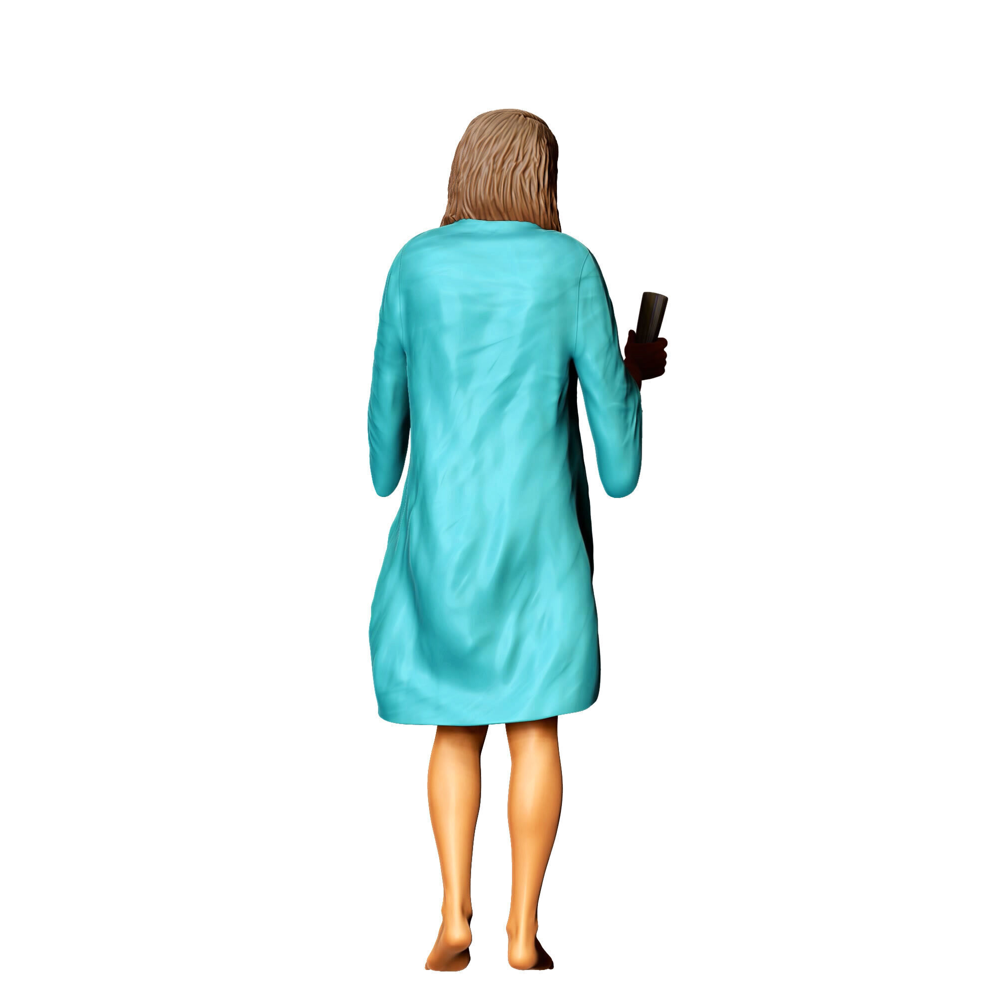 N2 Pool Party woman drinking  3D print model_10