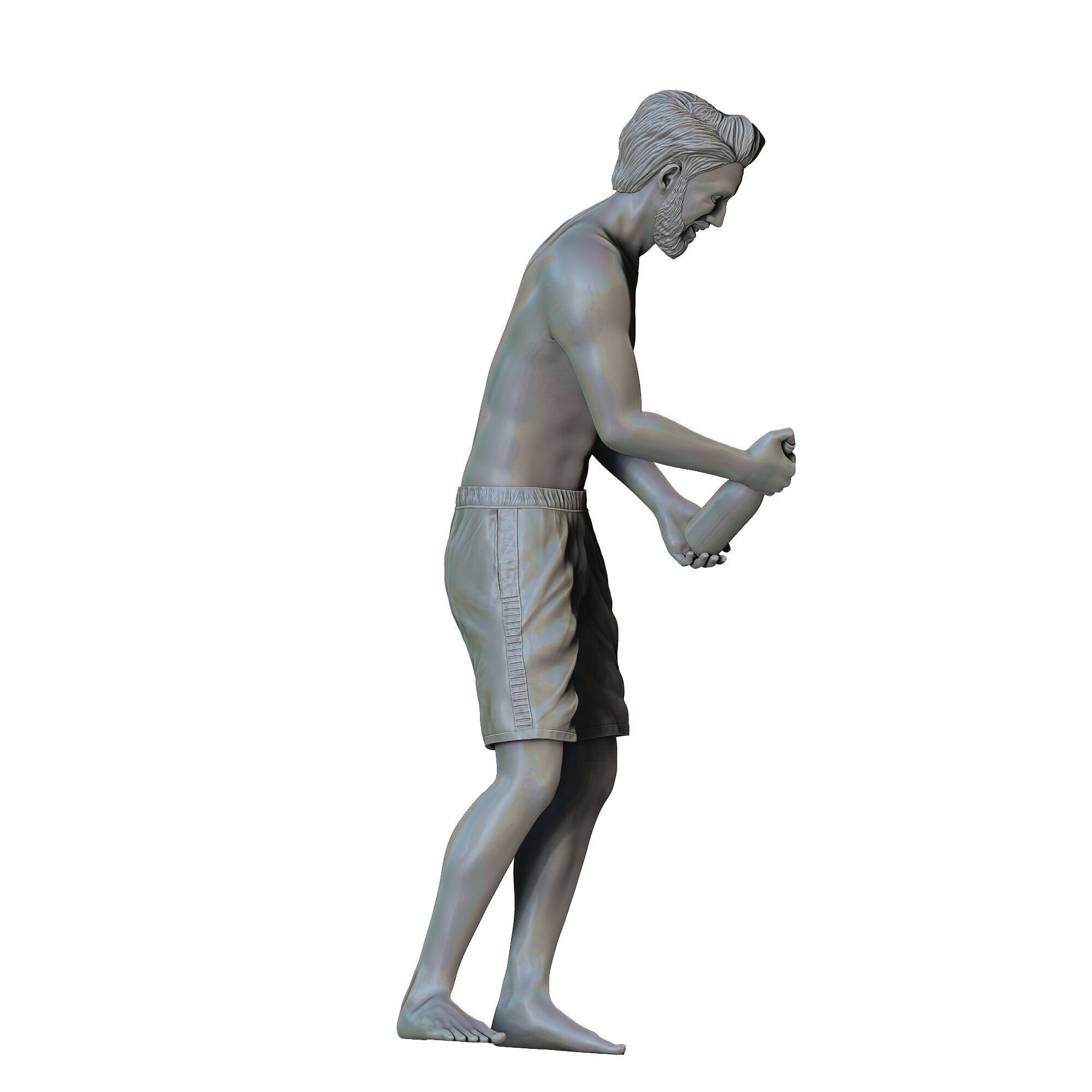 N2 Pool Party woman drinking  3D print model_66