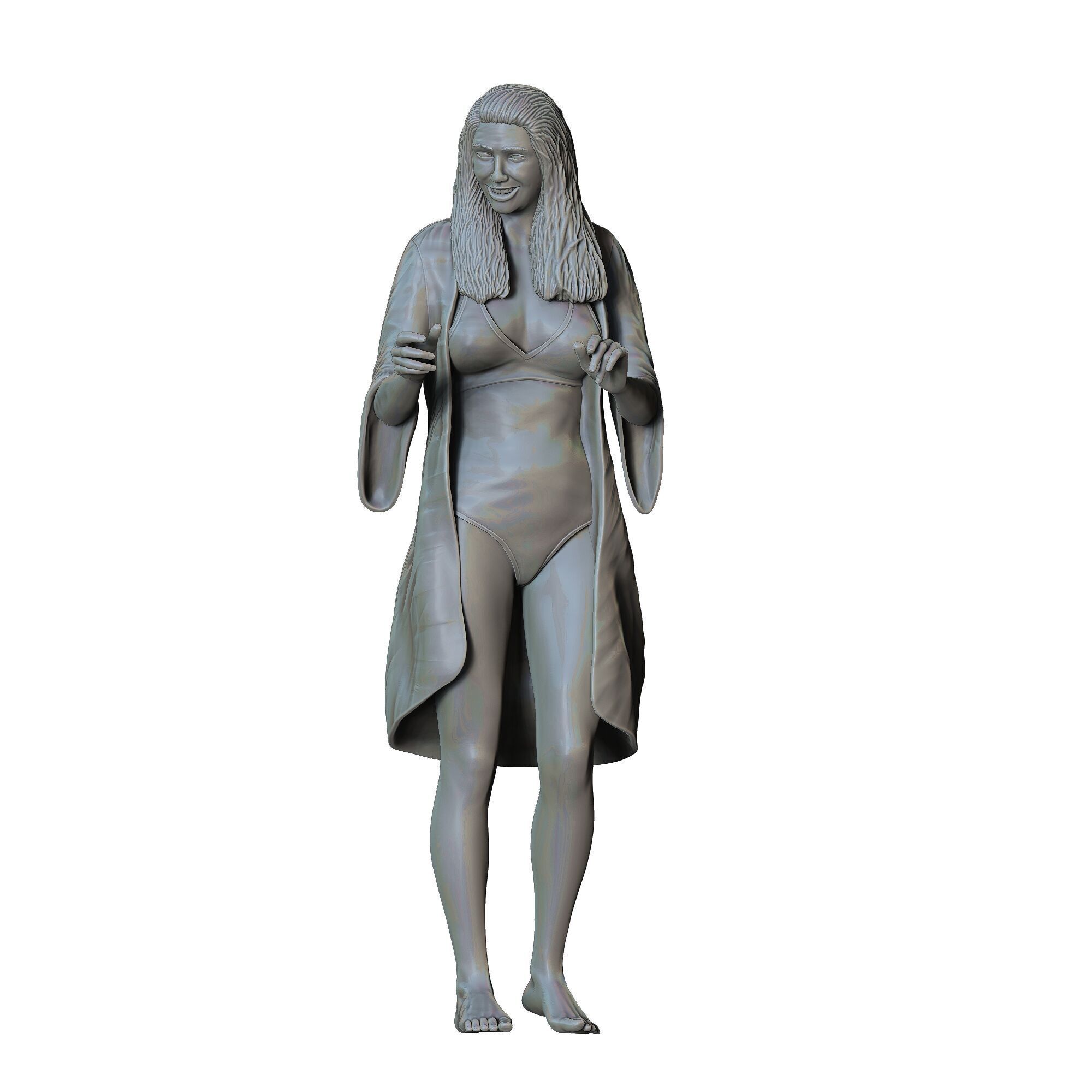 N2 Pool Party woman drinking  3D print model_27