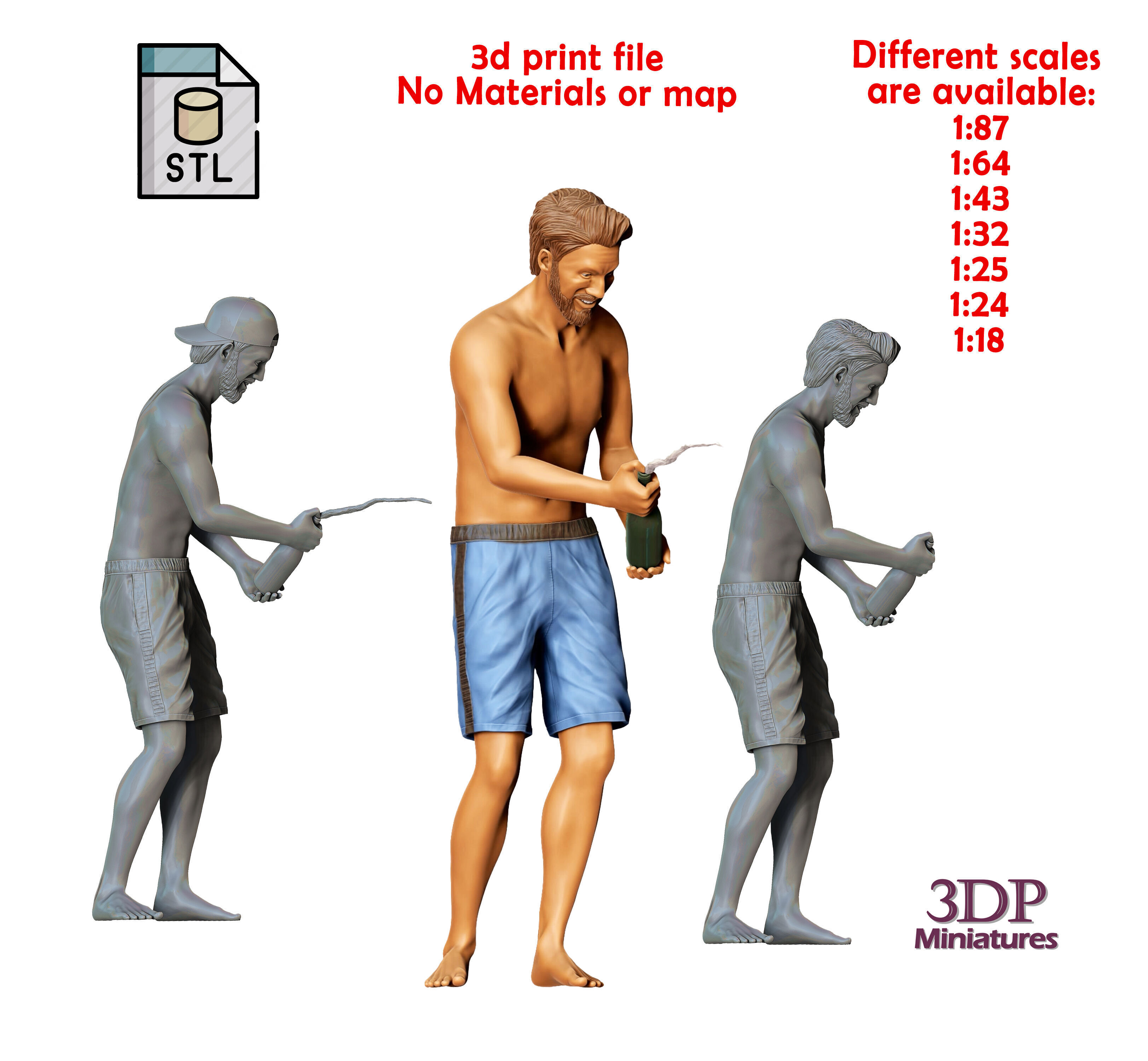 N2 Pool Party woman drinking  3D print model_22