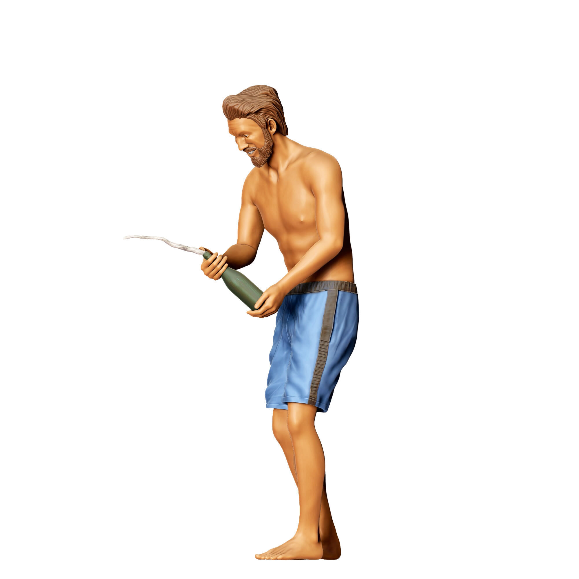 N2 Pool Party woman drinking  3D print model_38