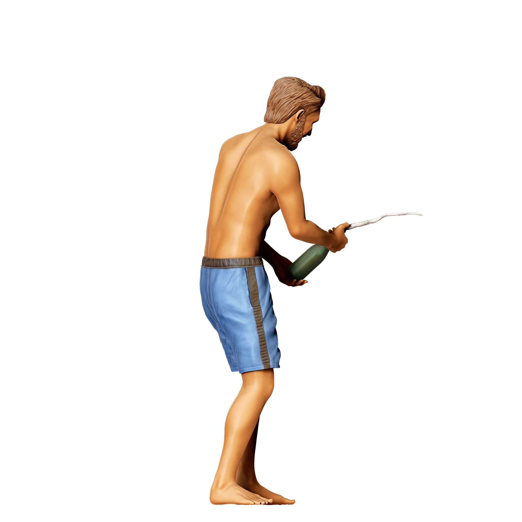 N2 Pool Party woman drinking  3D print model_29