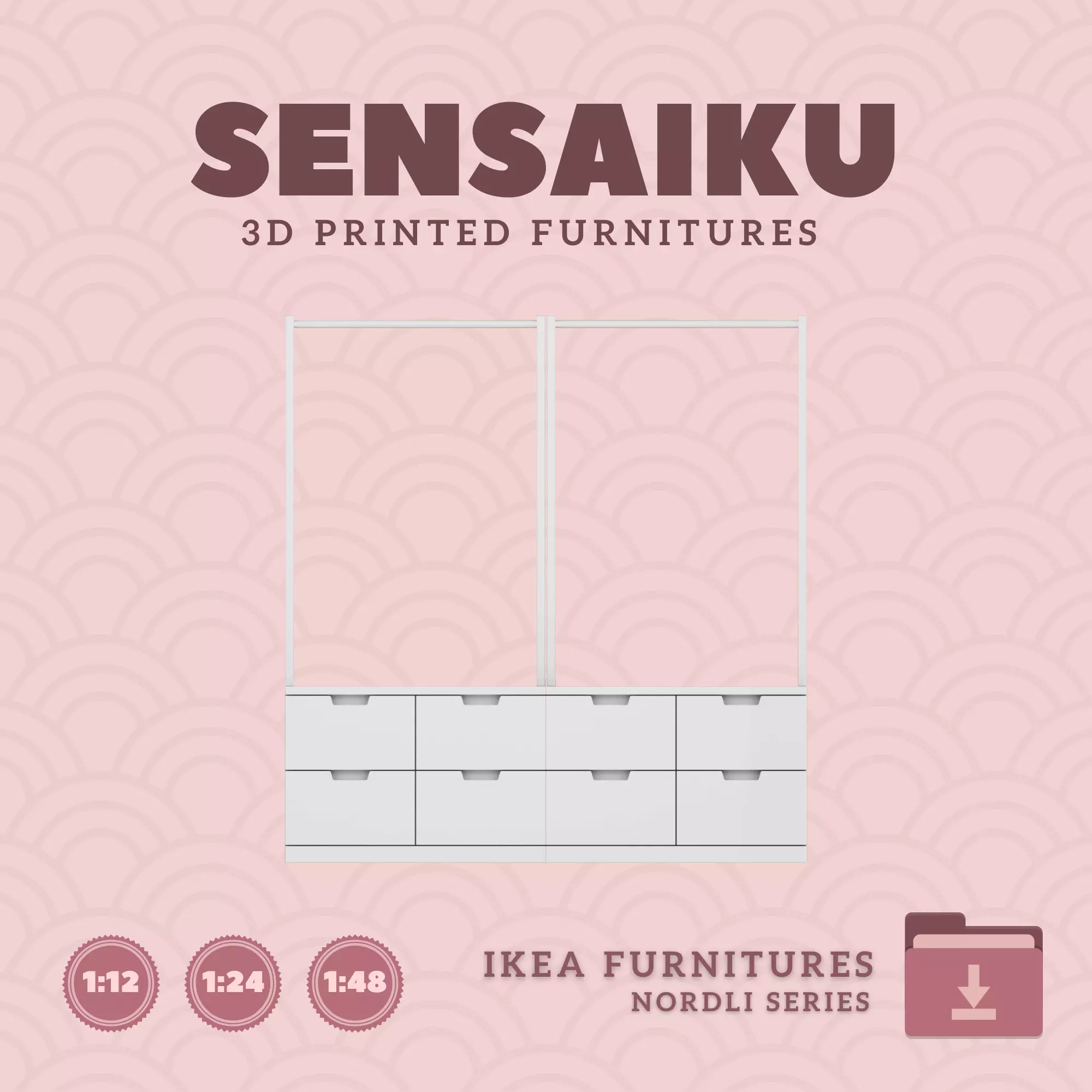 NORDLI 4-Drawer Chest V3 for Miniature Dollhouse - IKEA 3D Print 3D print model