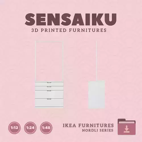 NORDLI 4-Drawer Chest V4 for Mini Dollhouse - IKEA 3D Print
