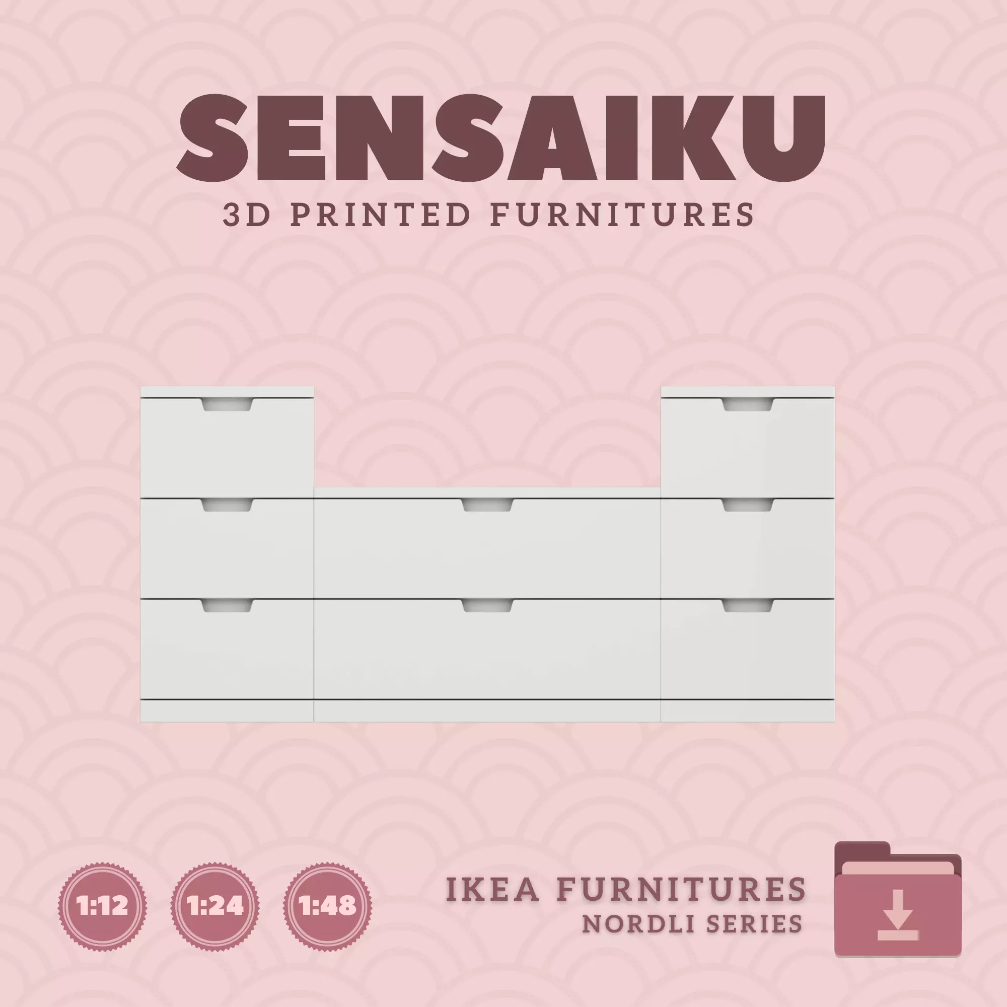 NORDLI Drawer Combination 02 for Mini Dollhouse - IKEA 3D Print 3D print model