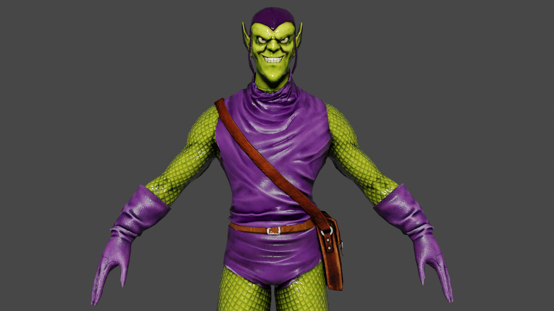 Green Goblin Low-poly 3D model_1
