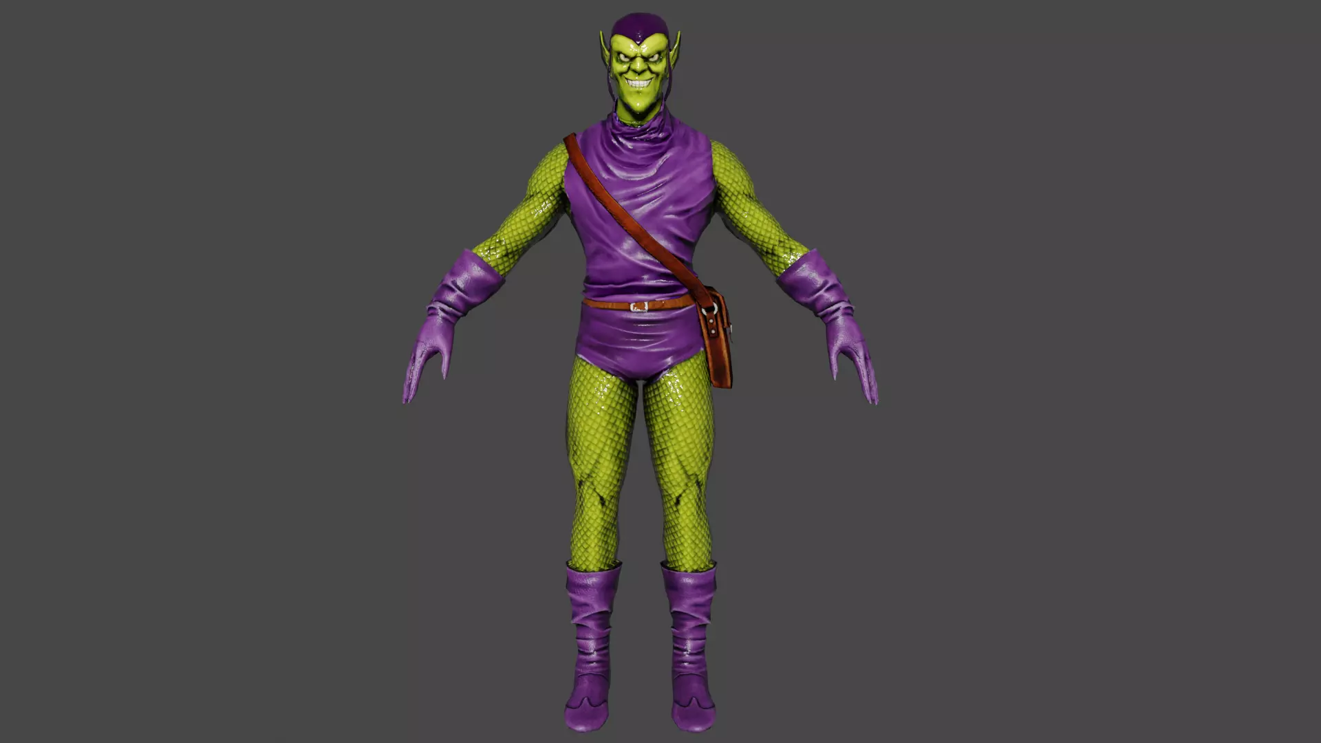 Green Goblin Low-poly 3D model_0