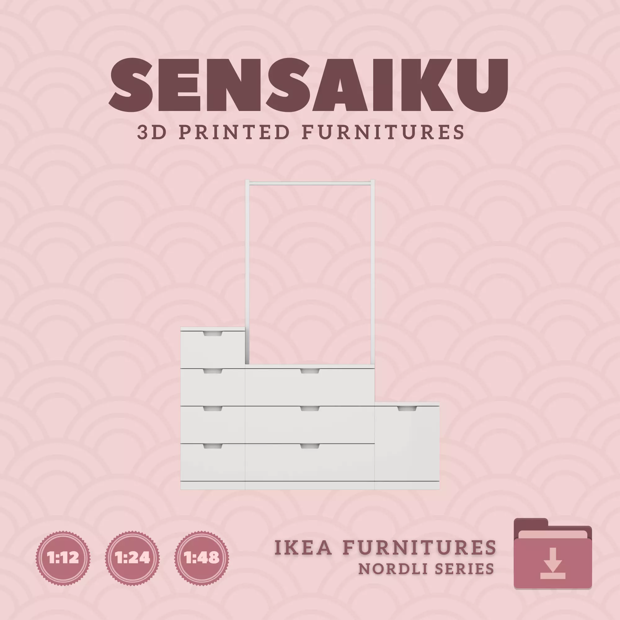 NORDLI Drawer Combination 03 for Mini Dollhouse - IKEA 3D Print 3D print model