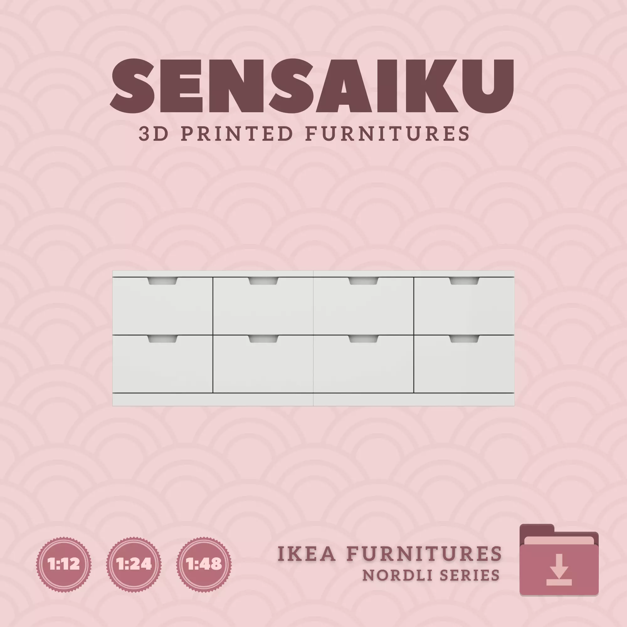 NORDLI Drawer Combination 05 for Mini Dollhouse - IKEA 3D Print 3D print model