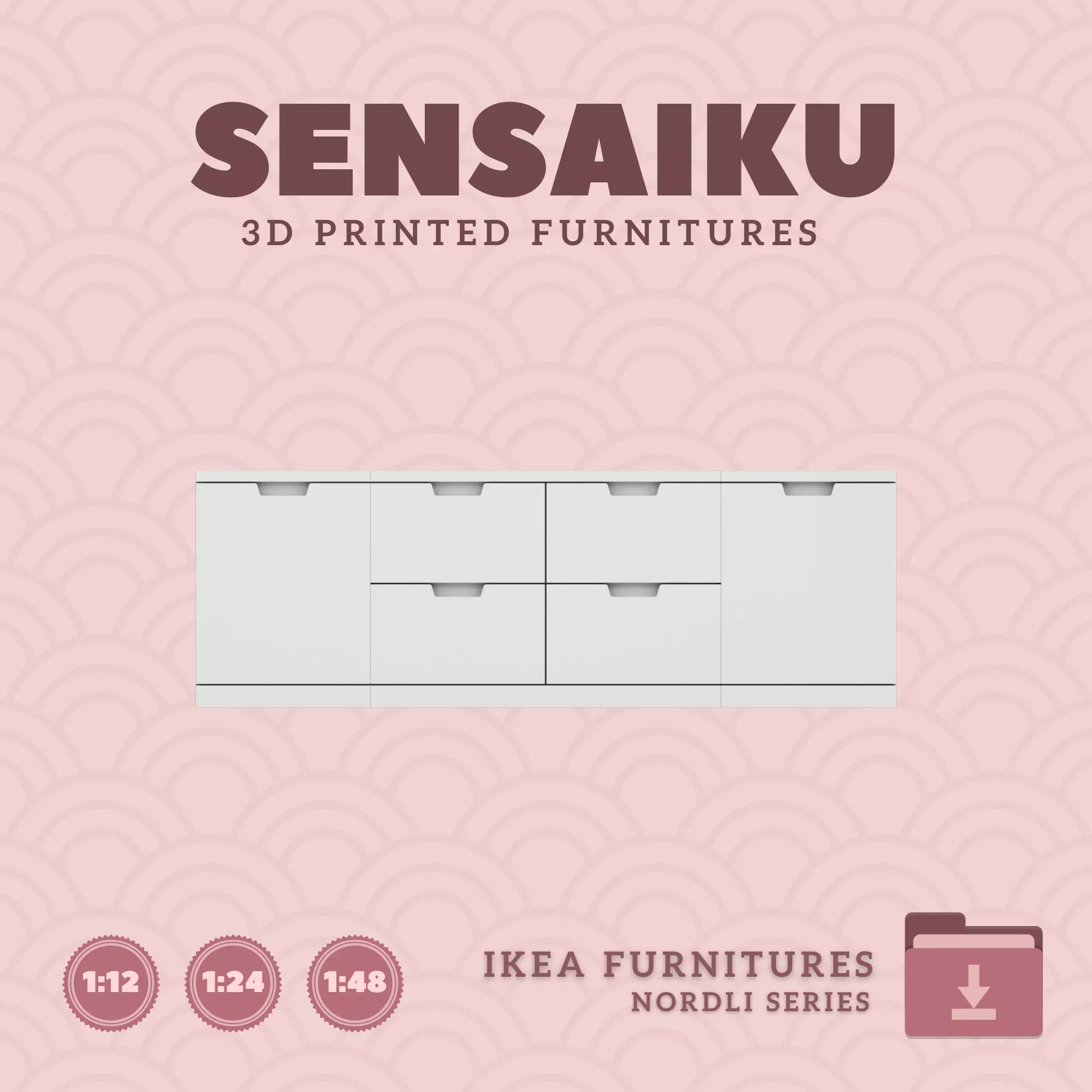NORDLI Drawer Combo 06 for Mini Dollhouse - IKEA - 3D Print 3D print model