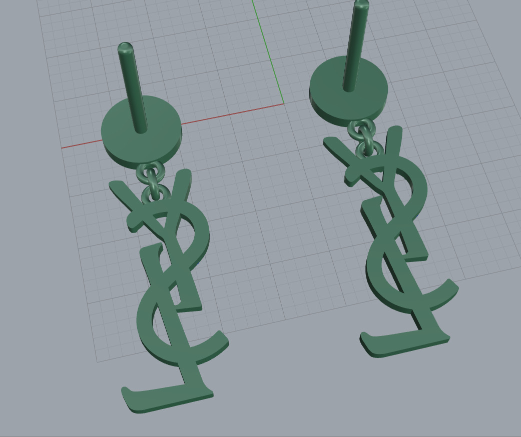 Earring YSL Yves Saint Laurent 3D print model_6
