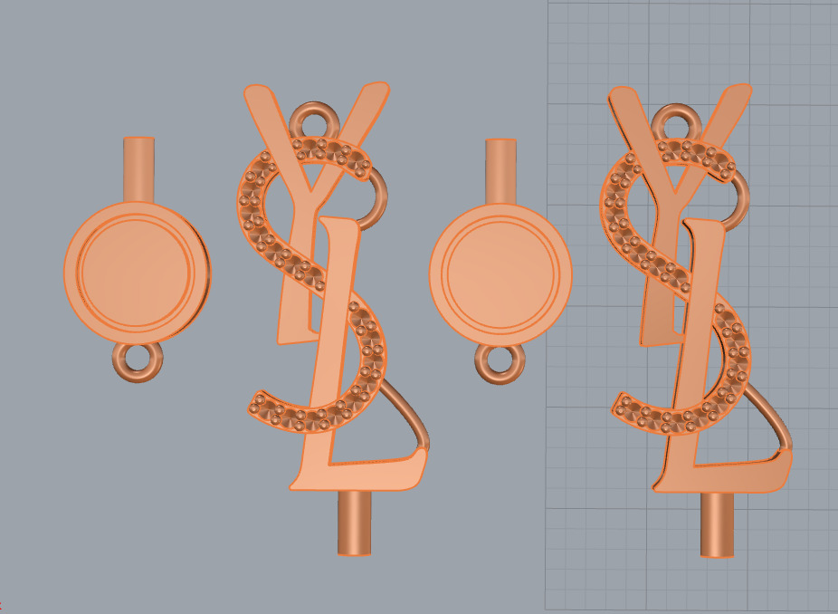 Earring YSL Yves Saint Laurent 3D print model_7