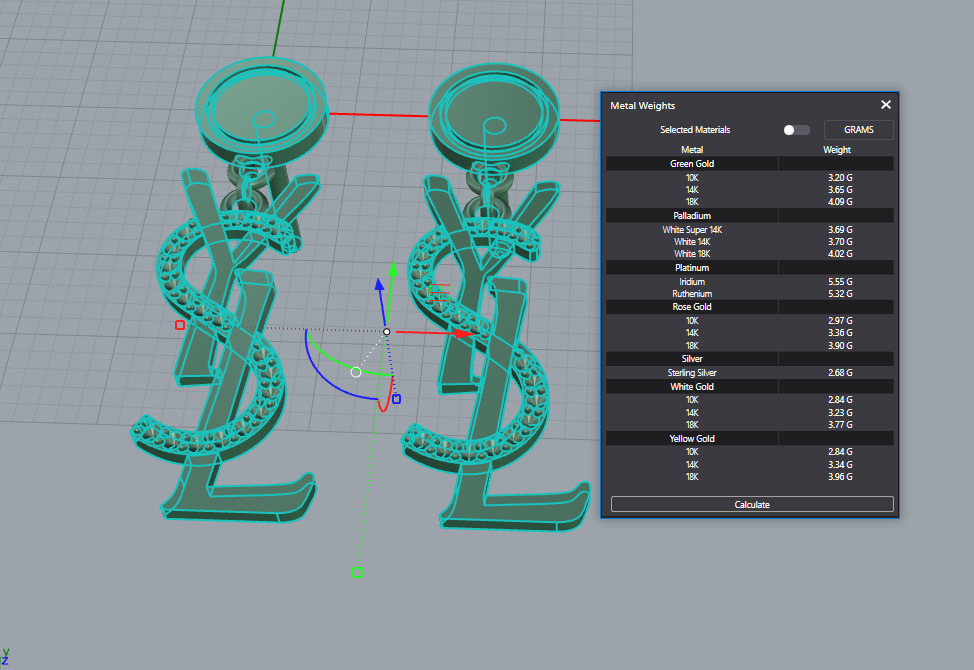 Earring YSL Yves Saint Laurent 3D print model_3