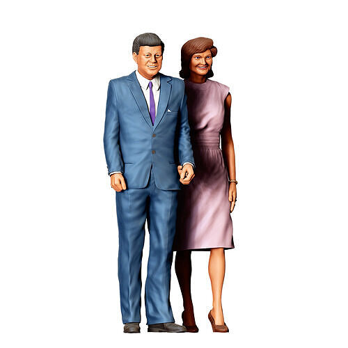 N2 John F Kennedy USA president and Jacqueline Kennedy Onassis 3D print model 3