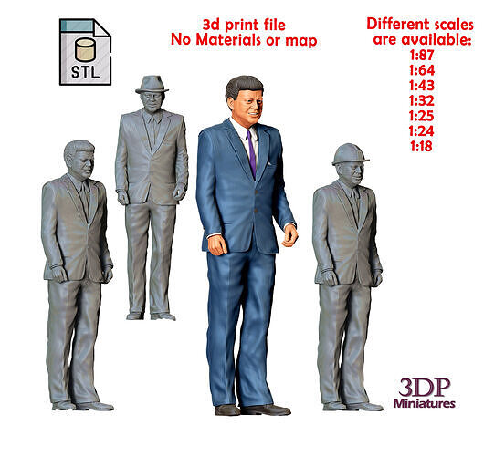 N2 John F Kennedy USA president and Jacqueline Kennedy Onassis 3D print model 2