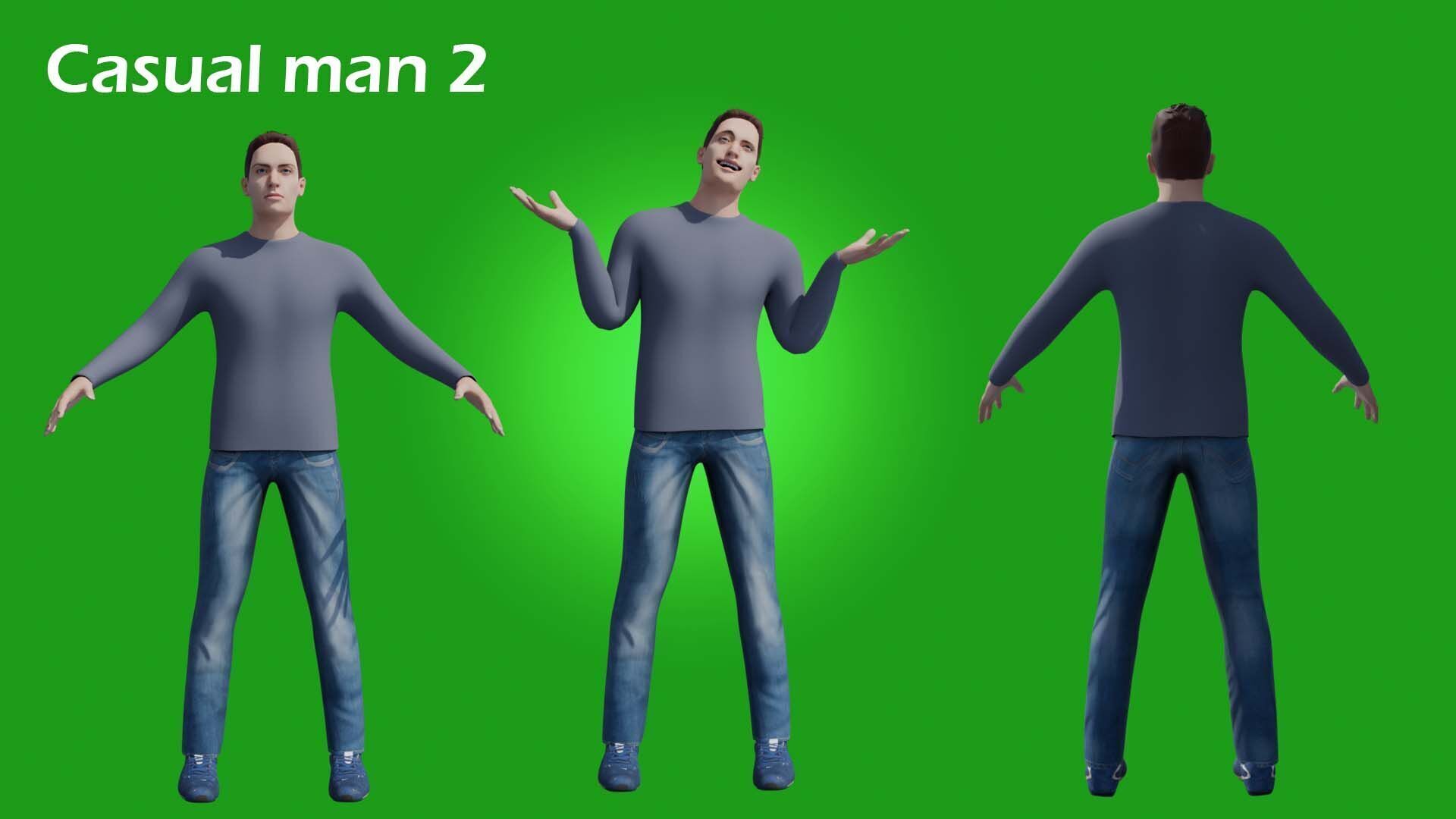 Casual man 2 3D model_1
