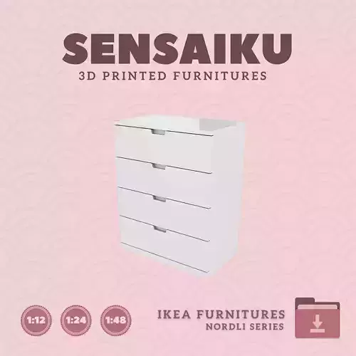 NORDLI 4-Drawer Chest V5 for Mini Dollhouse - IKEA - 3D Print