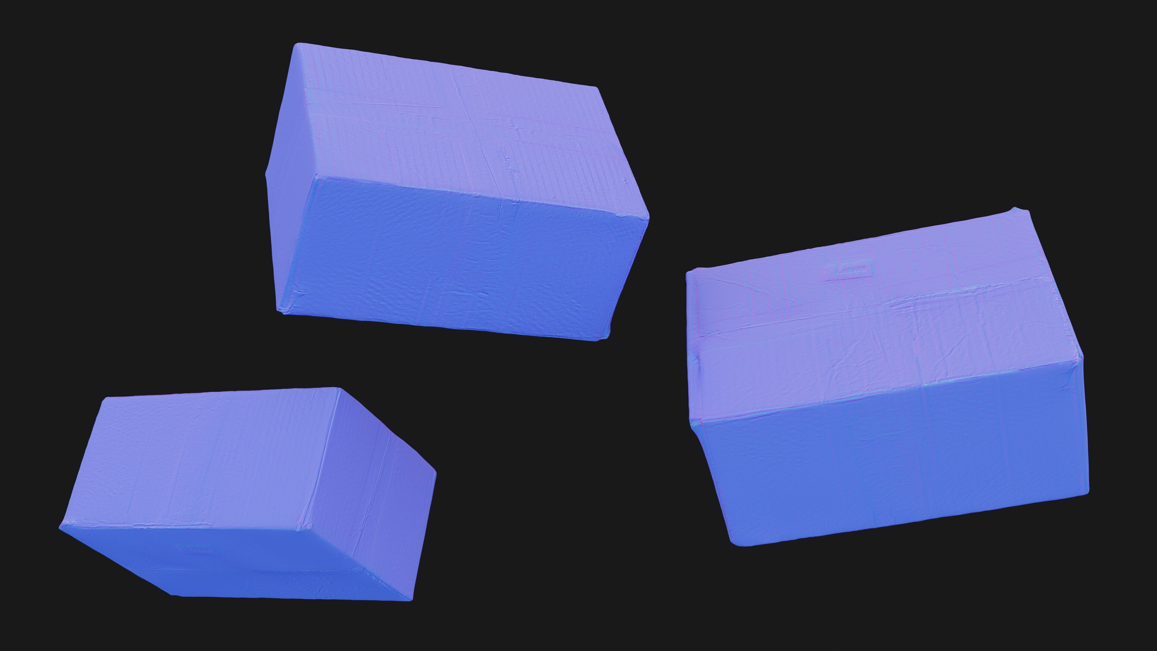 Scanned cardboard box for parcels Low-poly 3D model_17