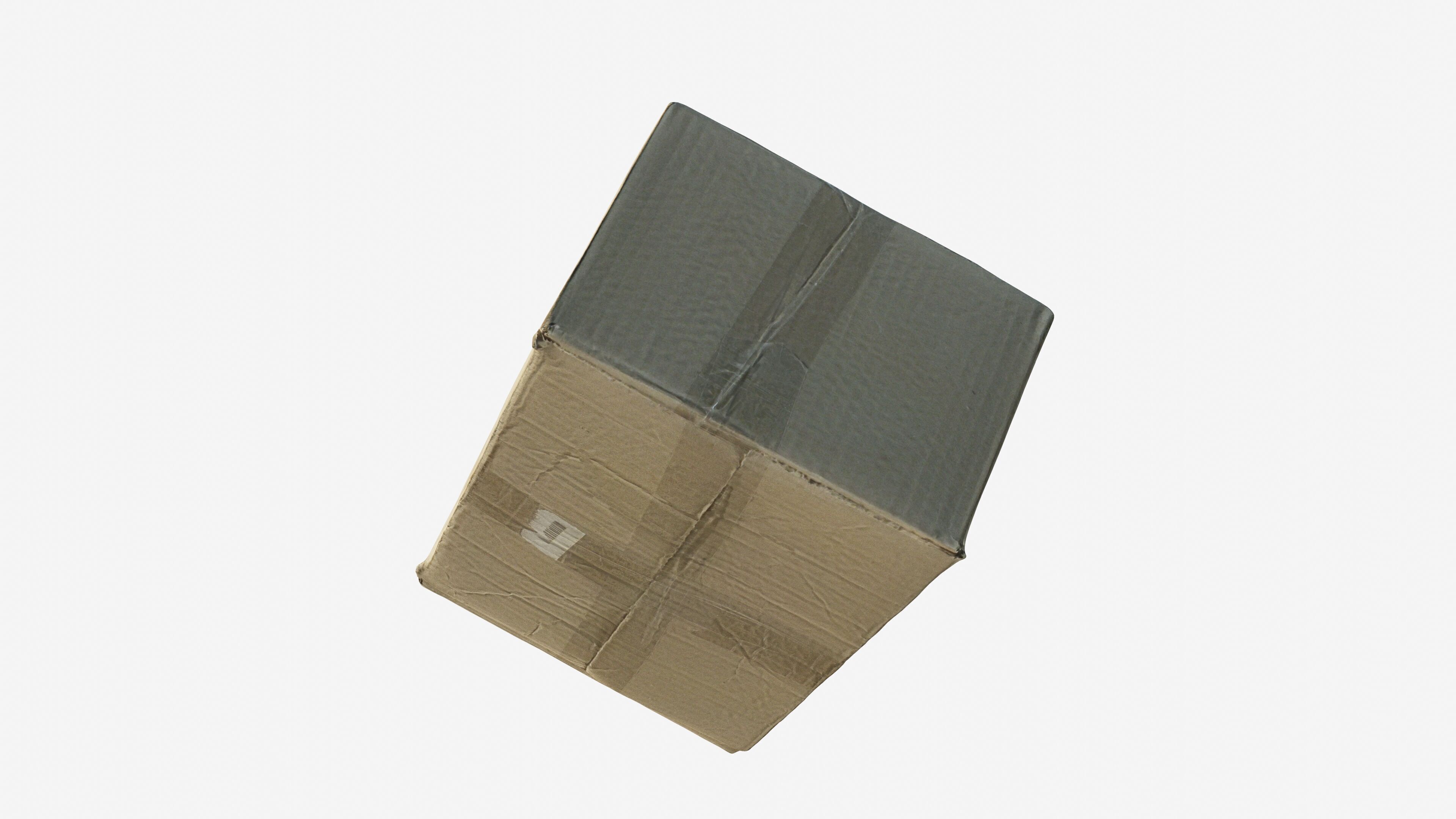 Scanned cardboard box for parcels Low-poly 3D model_10