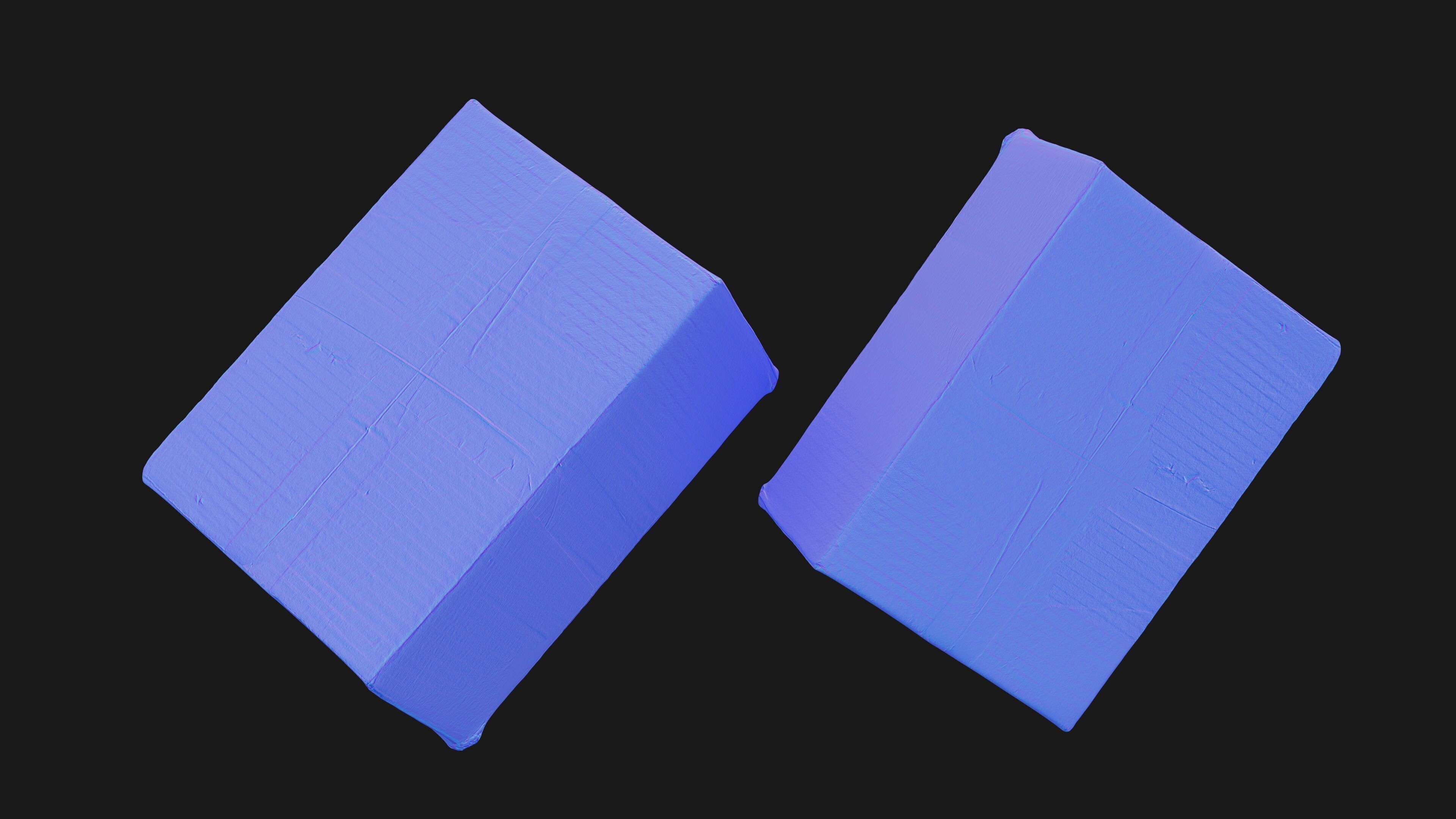 Scanned cardboard box for parcels Low-poly 3D model_16