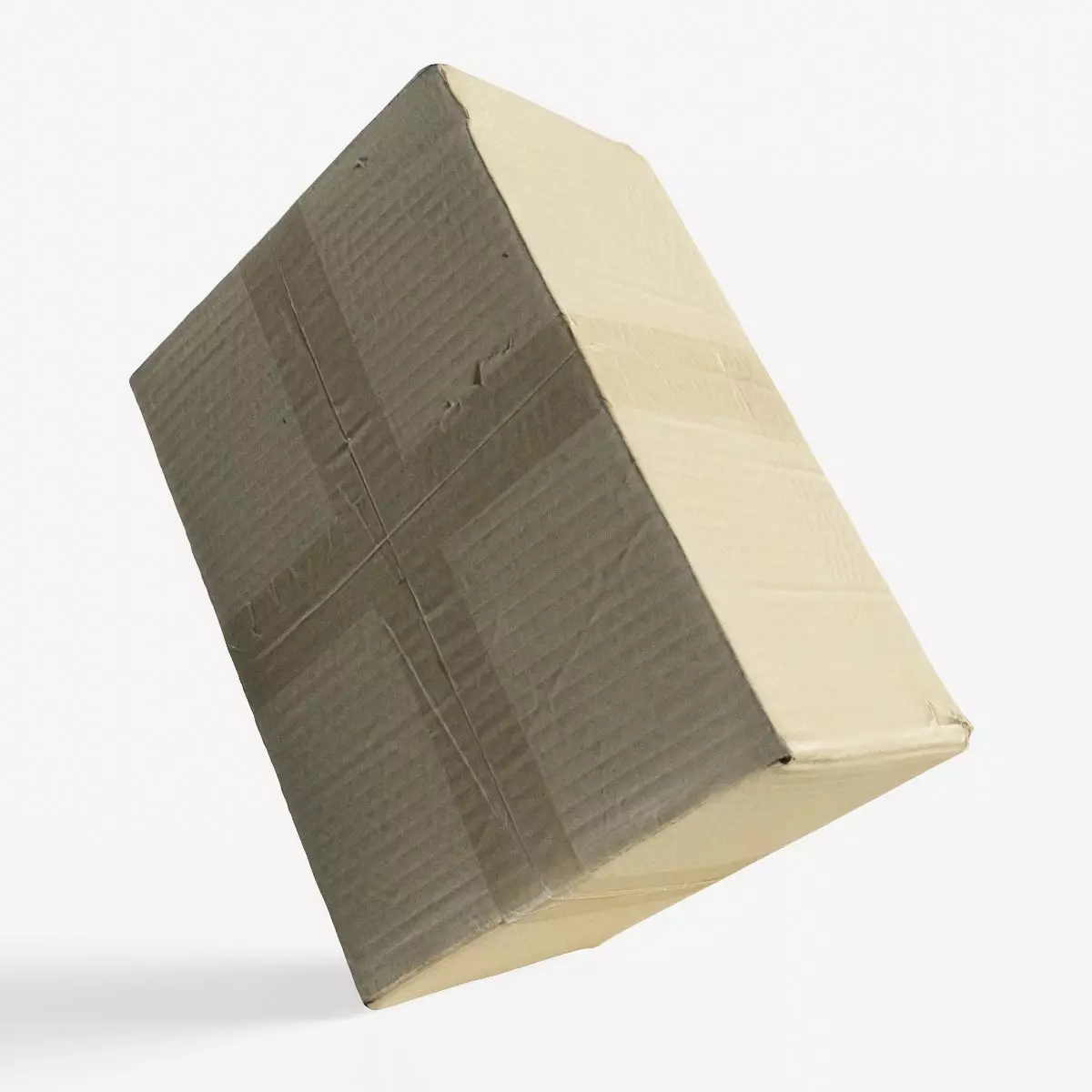 Scanned cardboard box for parcels Low-poly 3D model_0