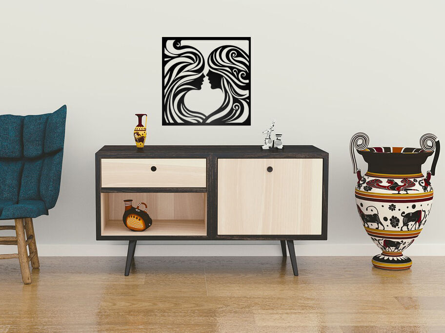 Two Faces in Love Art Wall Decor 3D print model_3