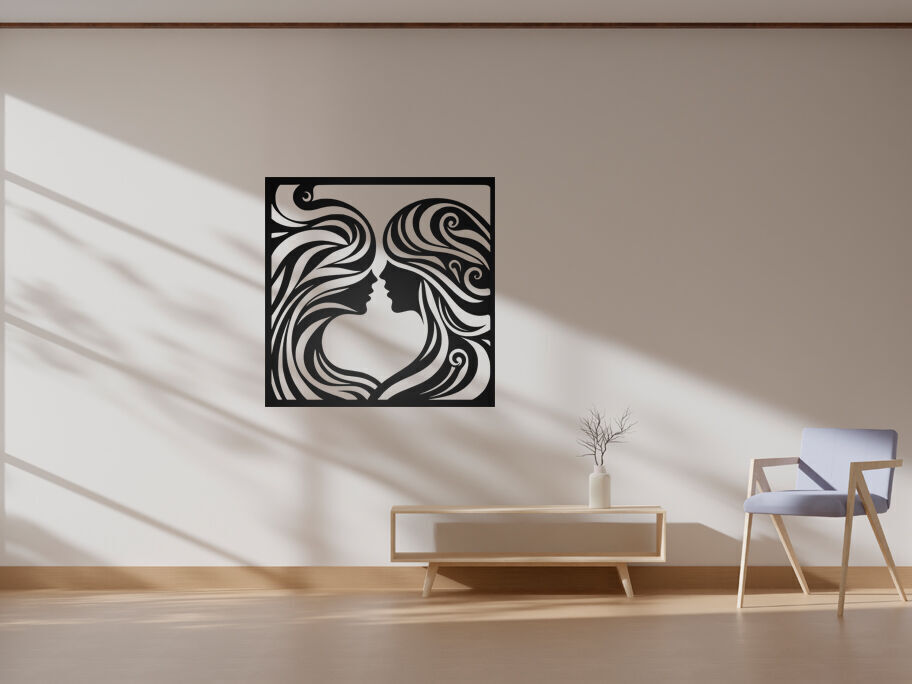 Two Faces in Love Art Wall Decor 3D print model_4