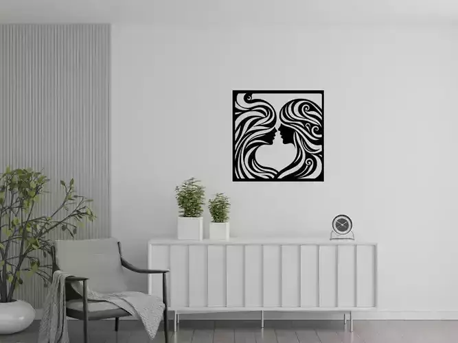 Two Faces in Love Art Wall Decor