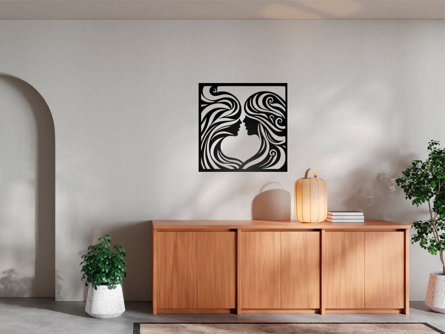 Two Faces in Love Art Wall Decor 3D print model_2