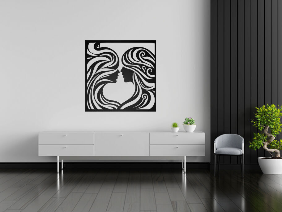 Two Faces in Love Art Wall Decor 3D print model_5