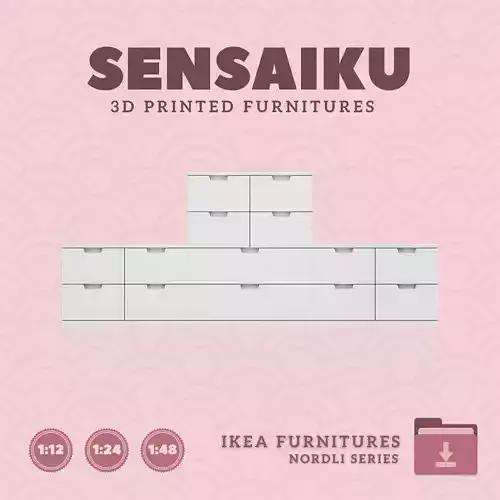 NORDLI Drawer Combo 12 for Miniature Dollhouse - IKEA 3D Print