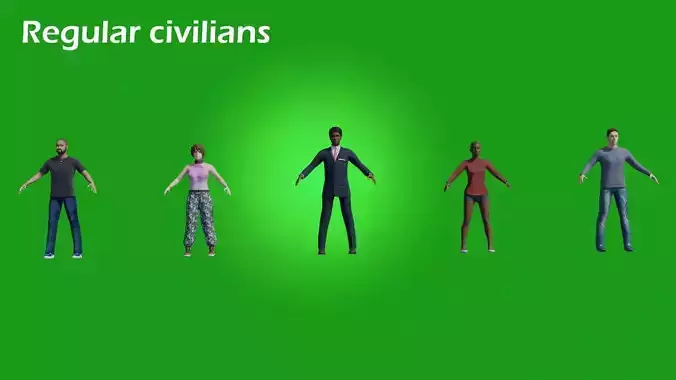 Regular civilians pack 3D model