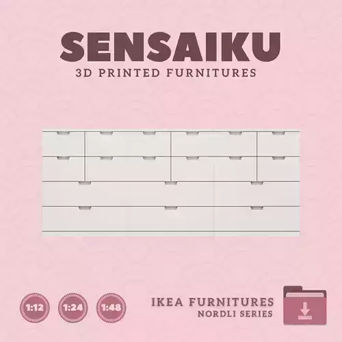 NORDLI Drawer Combo 14 for Miniature Dollhouse - IKEA 3D Print 