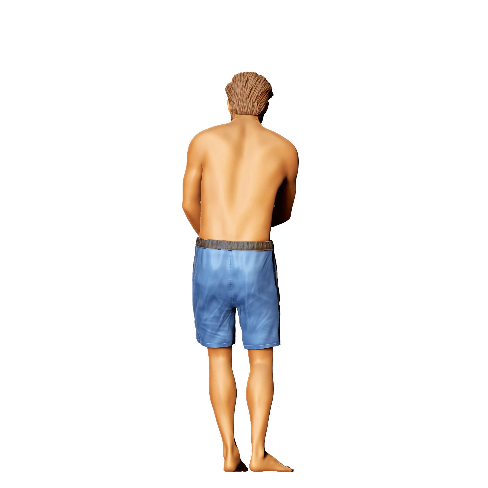 N3 pool Party man opens Champagne bottle 3D print model_7