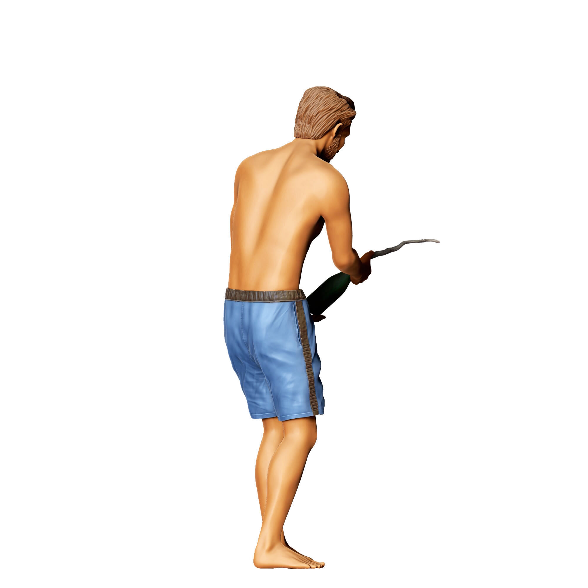 N3 pool Party man opens Champagne bottle 3D print model_5