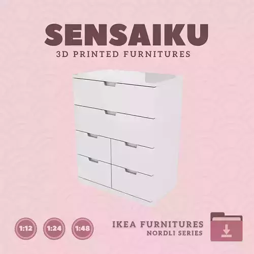 NORDLI 6-Drawer Chest V5 for Mini Dollhouse - IKEA 3D Print
