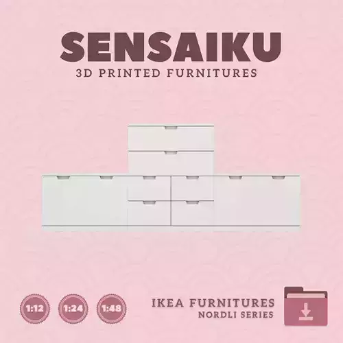 NORDLI Drawer Combo 16 for Miniature Dollhouse - IKEA 3D Print