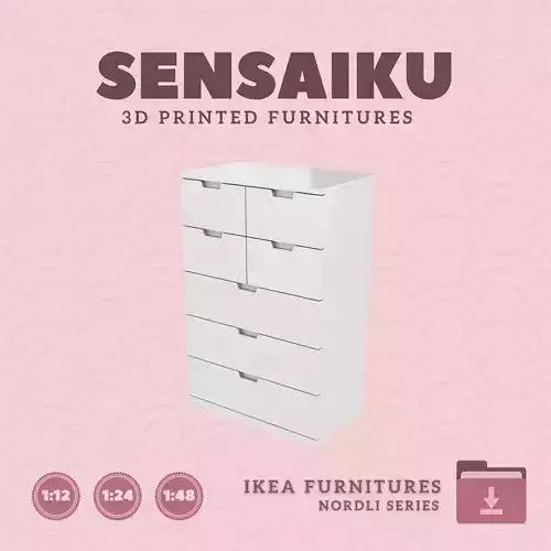 NORDLI 7-Drawer Chest V1 for Mini Dollhouse - IKEA 3D Print