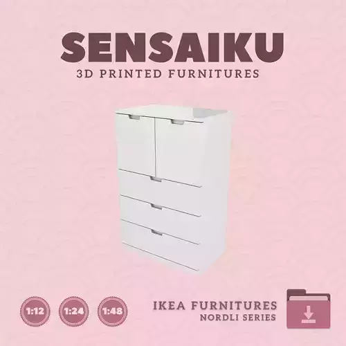 NORDLI 5-Drawer Chest V1 for Mini Dollhouse - IKEA  3D Print