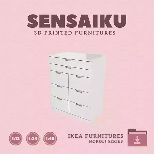 NORDLI 8-Drawer Chest V1 for Mini Dollhouse - IKEA 3D Print