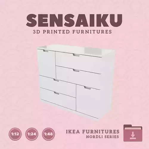 NORDLI 8-Drawer Chest V3 for Mini Dollhouse - IKEA 3D Print