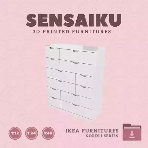 NORDLI 12-Drawer Chest V1 for Mini Dollhouse - IKEA 3D Print