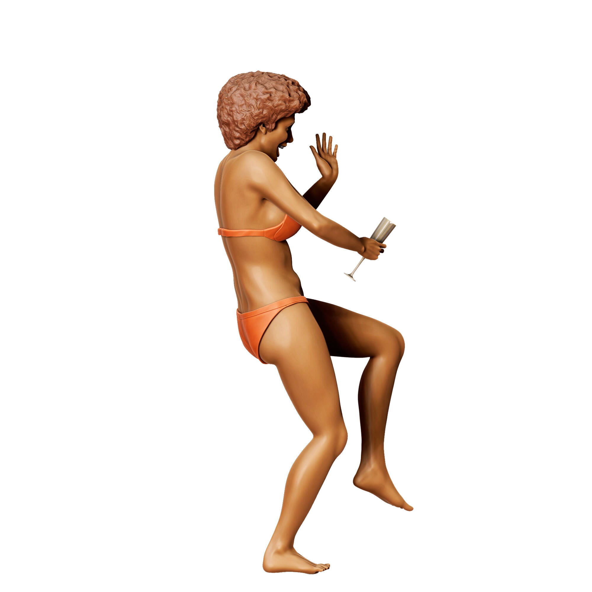 N4 pool Party woman Drinking 3D print model_7